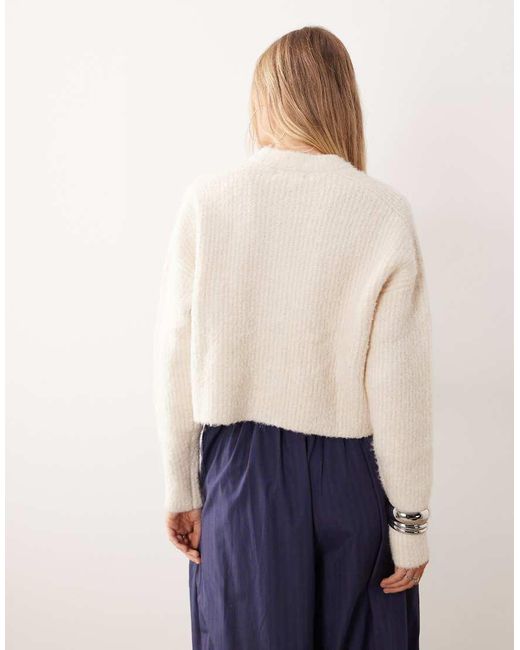 Aria Cove Gray Boucle Knit Button Through Cardigan