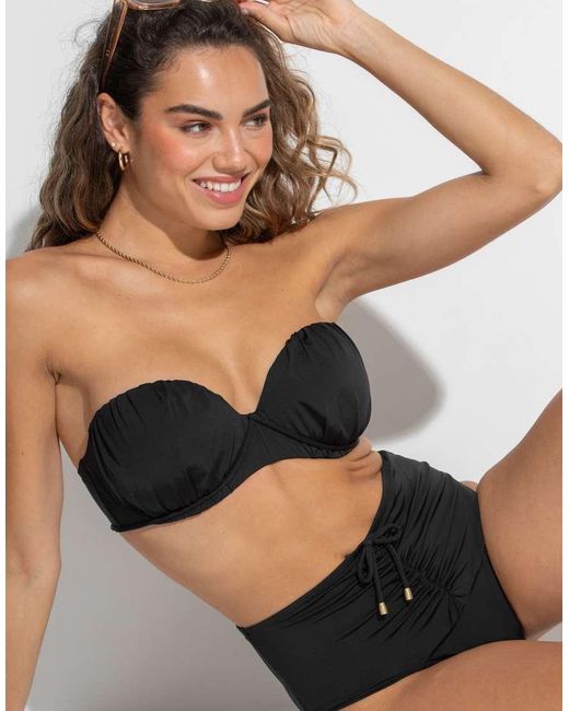 Pour Moi Black Santa Cruz Strapless Lightly Padded Underwired Bikini Top