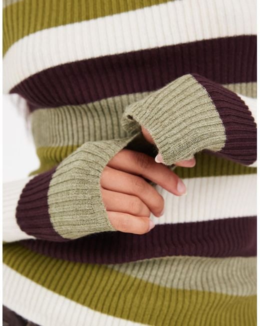 ONLY Green Rib Knit Top