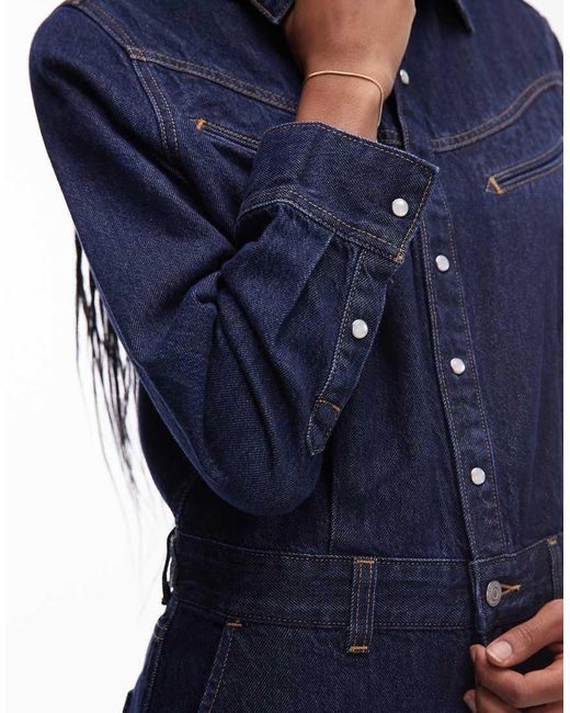 Levi's Blue Rinoa Wide Leg Denim Jumpsuit