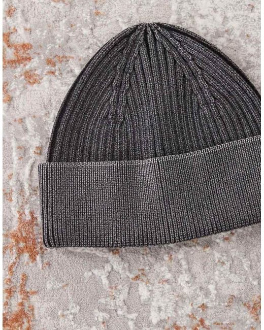 Collusion Geribbelde Beanie in het Black