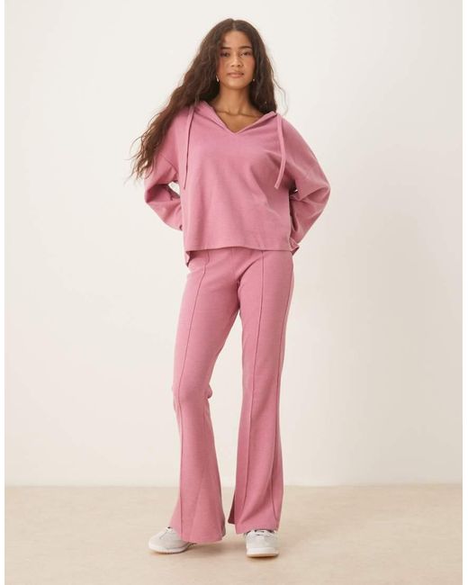 ASOS Pink Supersoft Hoodie With Turn Back Cuff Detail