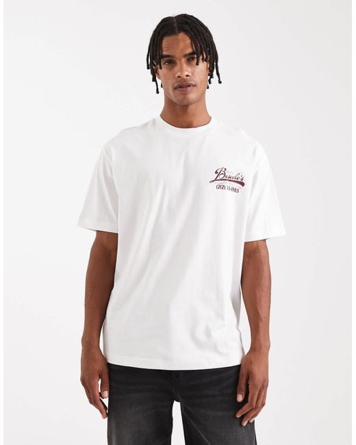 ASOS White Relaxed T-shirt With Text Graphic for men