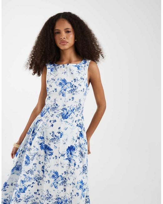 Vero Moda Blue Sleeveless Pleat Skirt Maxi Dress