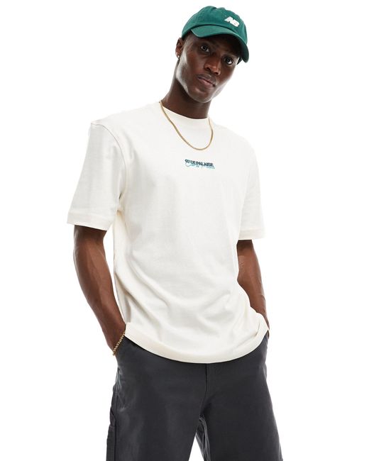 T-shirt imprimé palaise au dos - écru River Island pour homme en coloris White