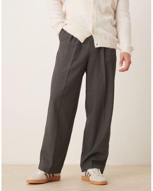 Pantalon ample et élégant avec pinces à l'avant et ceinture - anthracite ASOS pour homme en coloris Natural