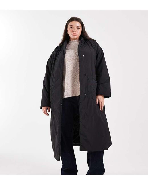 ONLY Lange Jas Met Gestrikte Taille in het Black