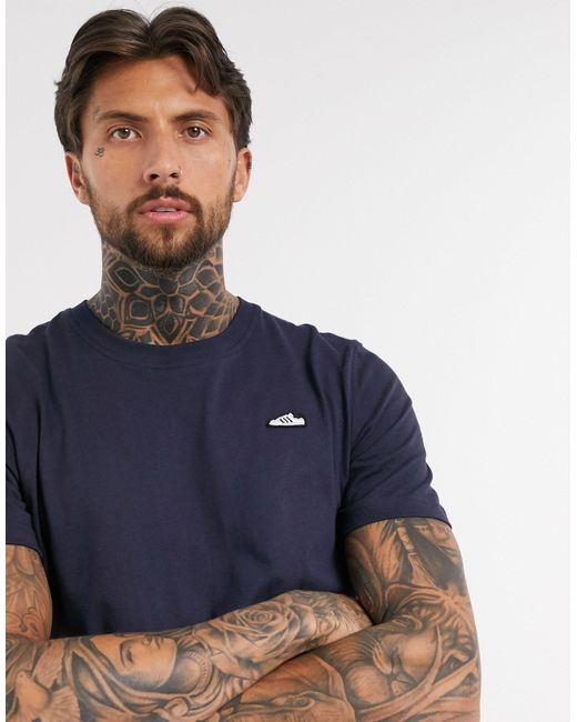 adidas Originals T shirt With Embroidered Superstar Logo in Blue for Men Lyst UK