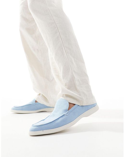 Truffle Collection White Casual Suede Loafers for men