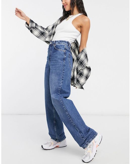 TOPSHOP Oversized Mom Jeans in Blue | Lyst Canada