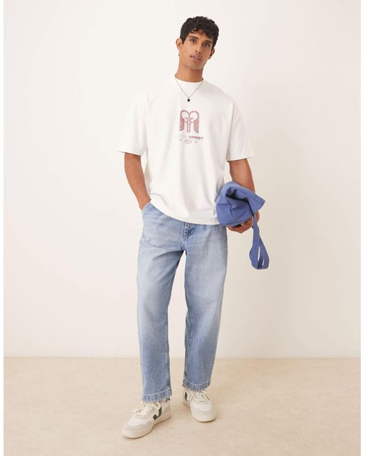 ASOS White Breathemaxtm Heavyweight Oversized T-shirt With Logo Graphic for men