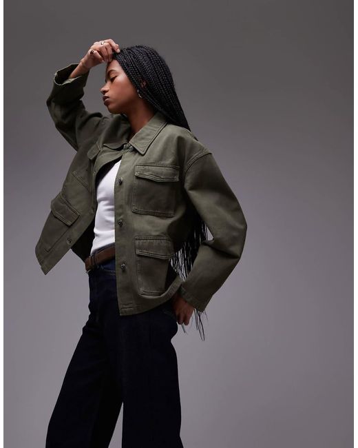 Chaqueta Vaquera Con Detalle Regulable En La Espalda Y Bolsillos De Parche De -Blanco ARKET de color Gray