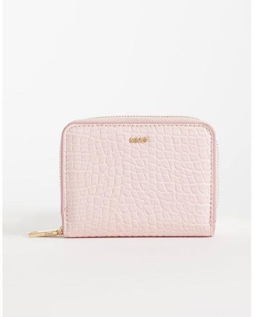 Mango Pink Croc Effect Small Wallet