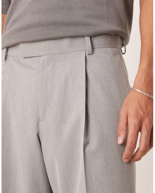 ASOS Nette Broek Met Losse Pijpen En Plooi Aan De Voorkant in het Natural voor heren