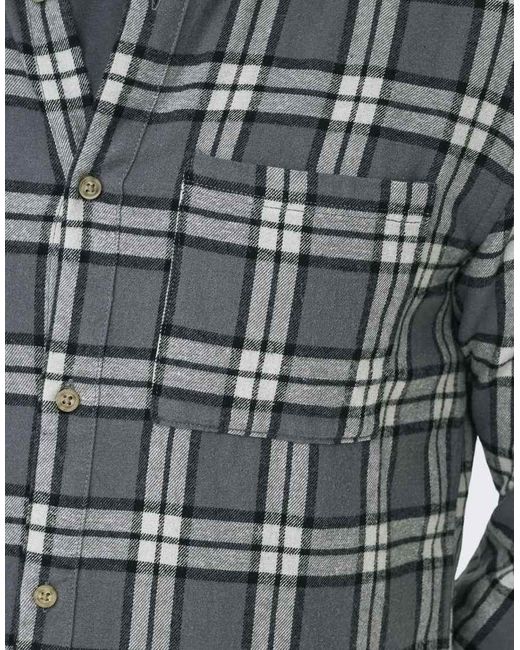 Camicia Nera di Only & Sons in Gray da Uomo