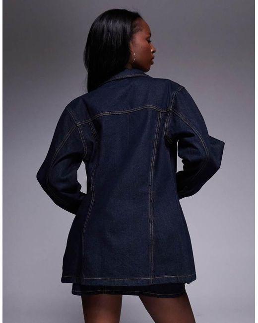 Liquor N Poker Blue Denim Jacket With Cinch Waist