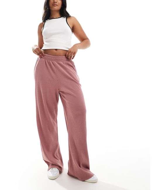 ASOS Red Waffle Wide Leg jogger