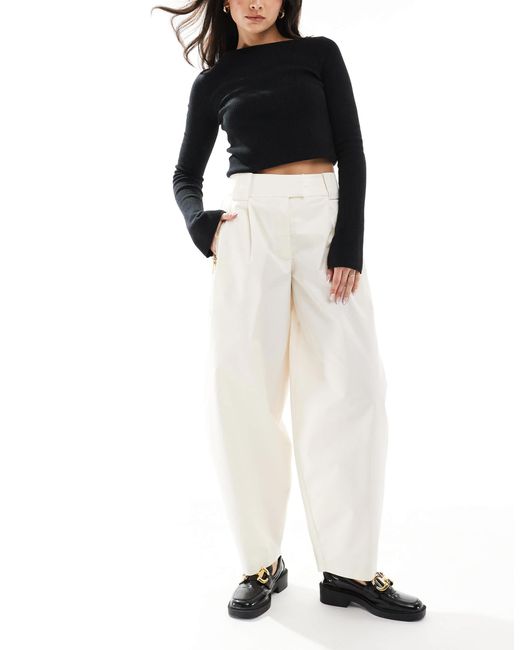 ASOS White Arch Leg Zip Detail Trousers