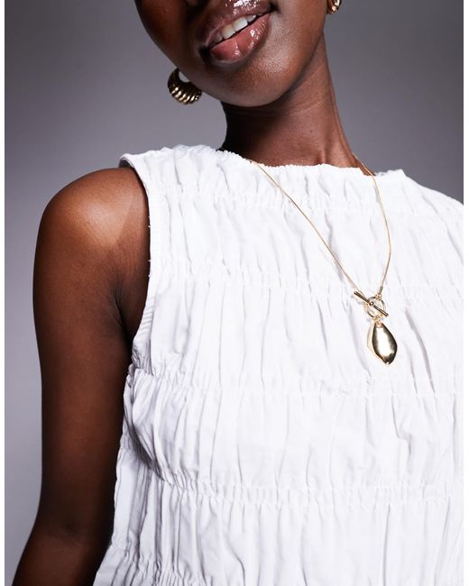 River Island White – gesmoktes tanktop