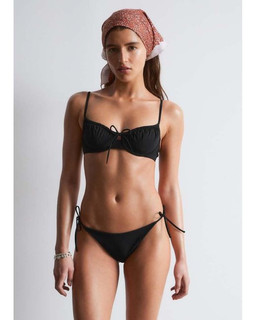 & Other Stories Brown Mix And Match Underwire Bikini Top With Padding And Adjustable Straps
