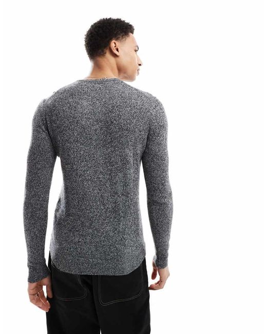 Superdry Gray Essential Slim Fit Crew Jumper for men