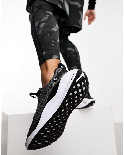 Nike Black React Infinity Flyknit 4 Sneakers for men