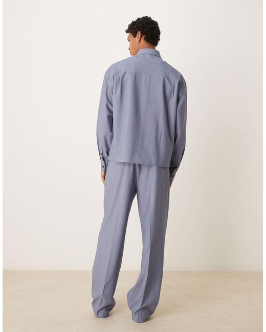 Pantalon d'ensemble ample et élégant à triple pince - clair ASOS pour homme en coloris Blue