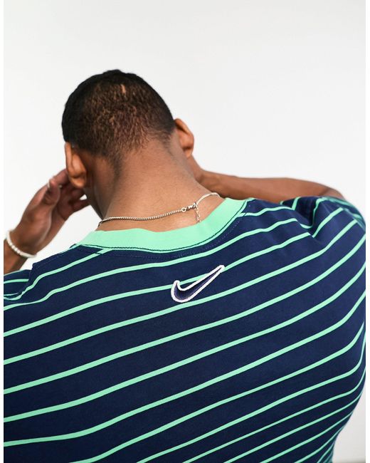 Camiseta a rayas verdes trend Nike de hombre de color Blue