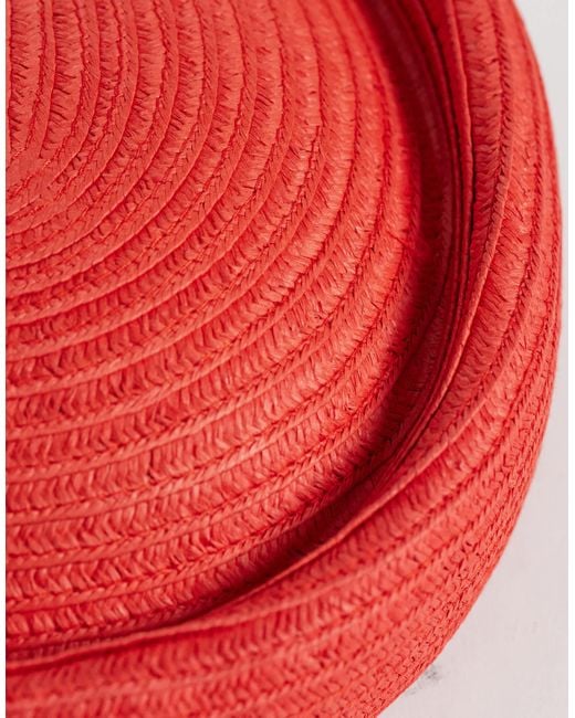 ASOS Red Straw Pillbox Hat
