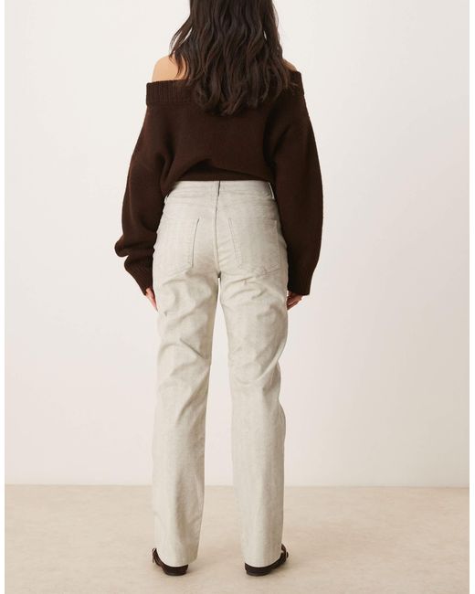 ASOS Natural Straight Leg Herringbone Flock Jean