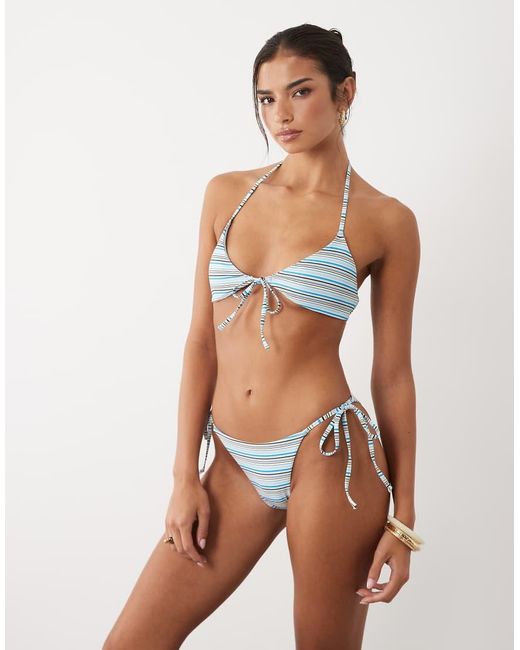 Gina Tricot Blue Mix And Match Side Tie Bikini Bottoms