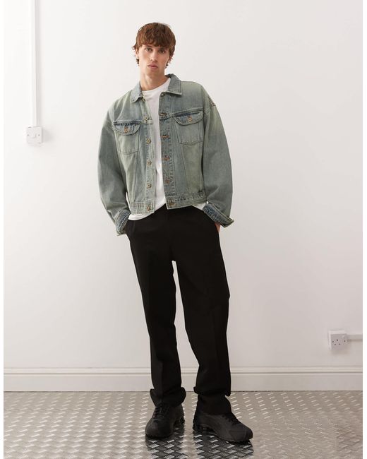 Deus Ex Machina Gray Sasafras Denim Trucker Jacket for men