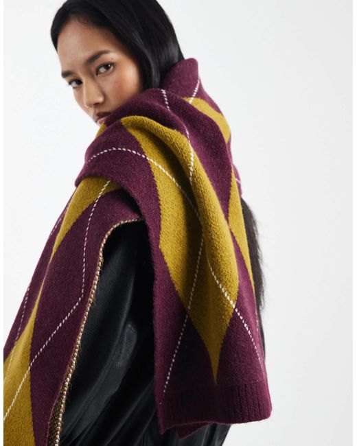 ASOS Blue – strickschal mit rautenmuster