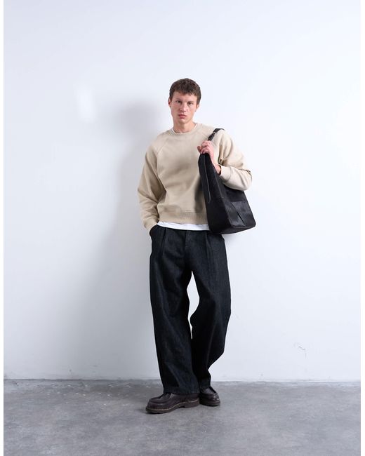 Topman – kastiges sweatshirt in Natural für Herren