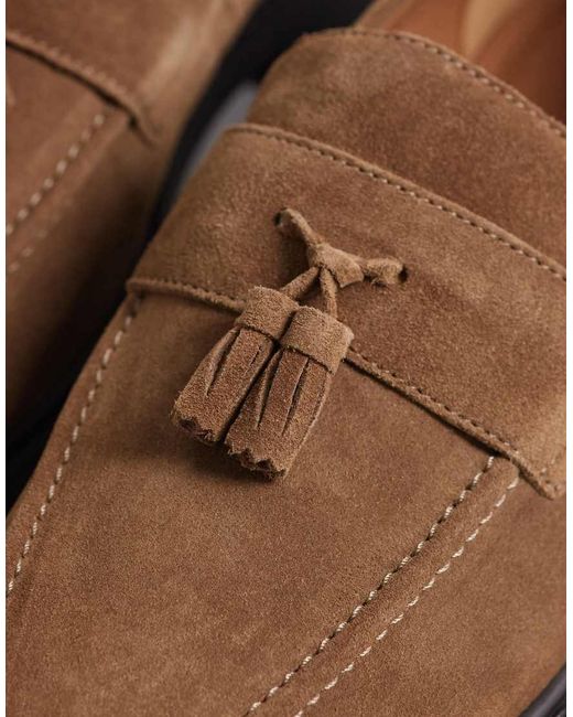ASOS Brown Loafers With Angled Sole for men
