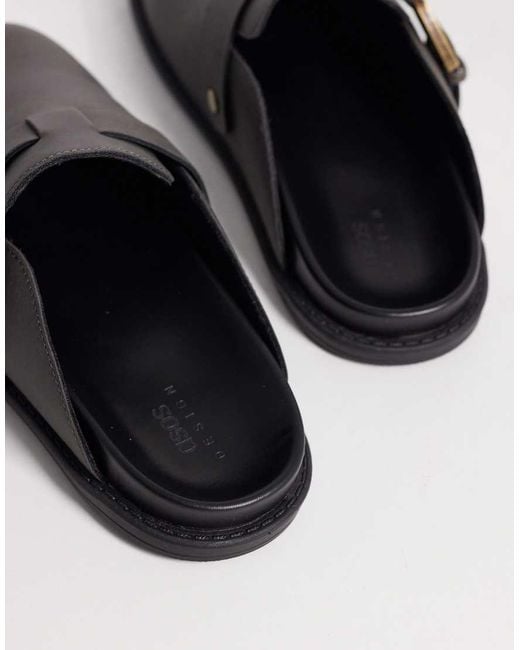 ASOS Brown Mules With Buckled Strap for men