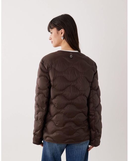 ARKET Brown Quilted Jacket With Zip Front