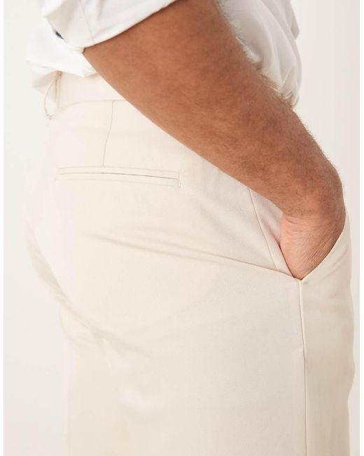 Pantalones De Vestir De Corte Tapered De -Neutro ASOS de hombre de color Natural