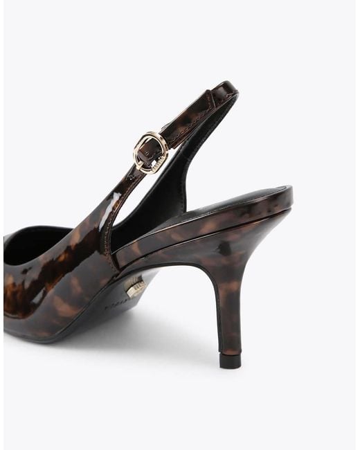 Carvela Kurt Geiger Multicolor Spirit Leopard-Print Faux Patent-Leather Slingback Courts