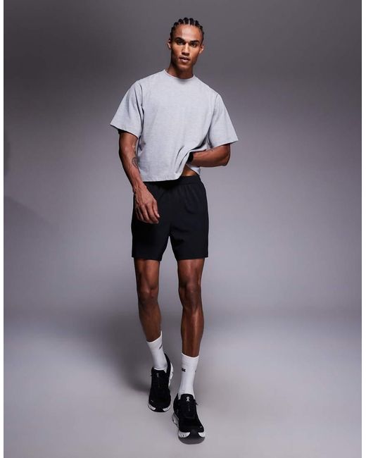 4505 Gray Cotton Cropped Lifting T-shirt With Quick Dry Finish for men