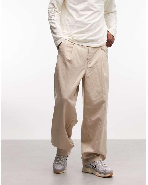 Obey White Dean Pleated Trousers for men