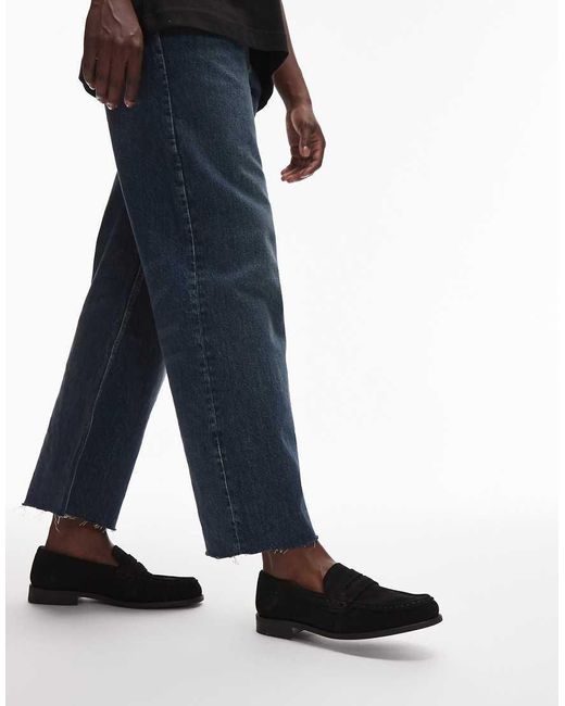 & Other Stories Blue Leather Suede Loafers
