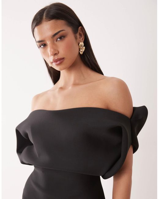 ASOS Black Structured Bardot Mini Dress