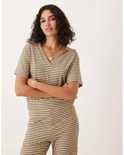 ASOS Brown Short Sleeve Polo Tee Co-ord