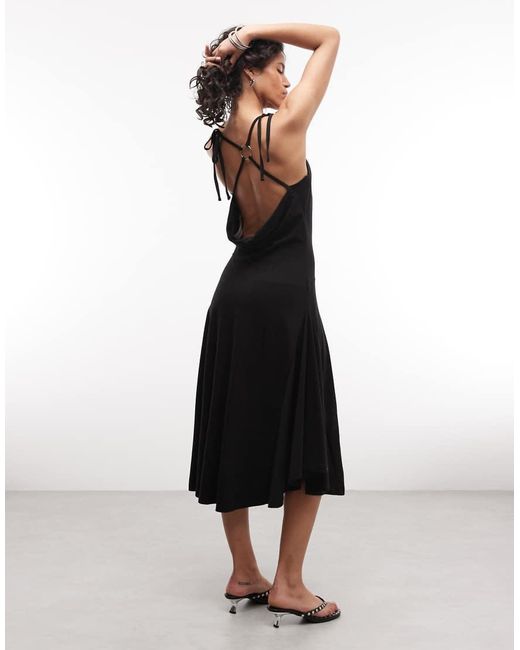 The Ragged Priest White Cowl Neck Cami Midaxi Dress With Scoop Back