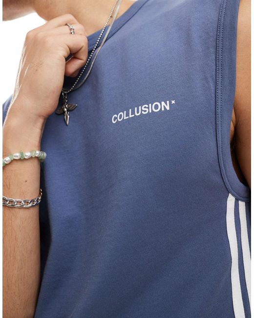 Collusion – körperbetontes trägertop in Blue für Herren