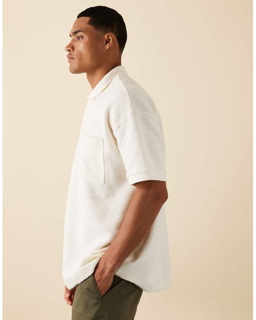 ASOS Blue Premium Heavyweight Oversized Polo for men