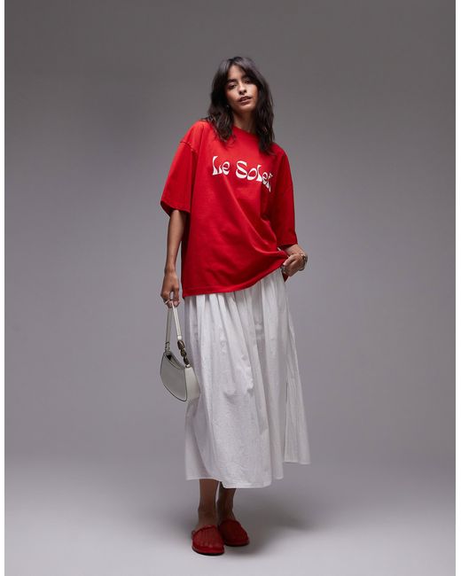 TOPSHOP Red – oversize-t-shirt