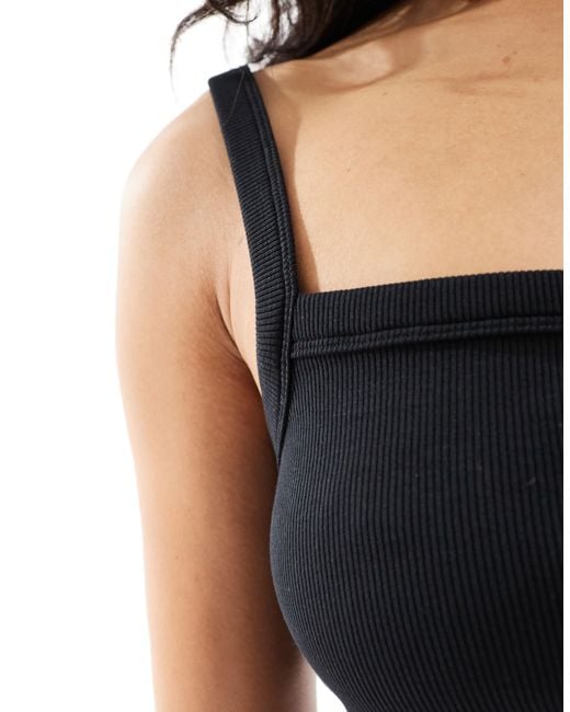 JJXX Black Ribbed Strap Top
