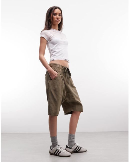 Collusion Brown Short Sleeve Double Layer Tshirt